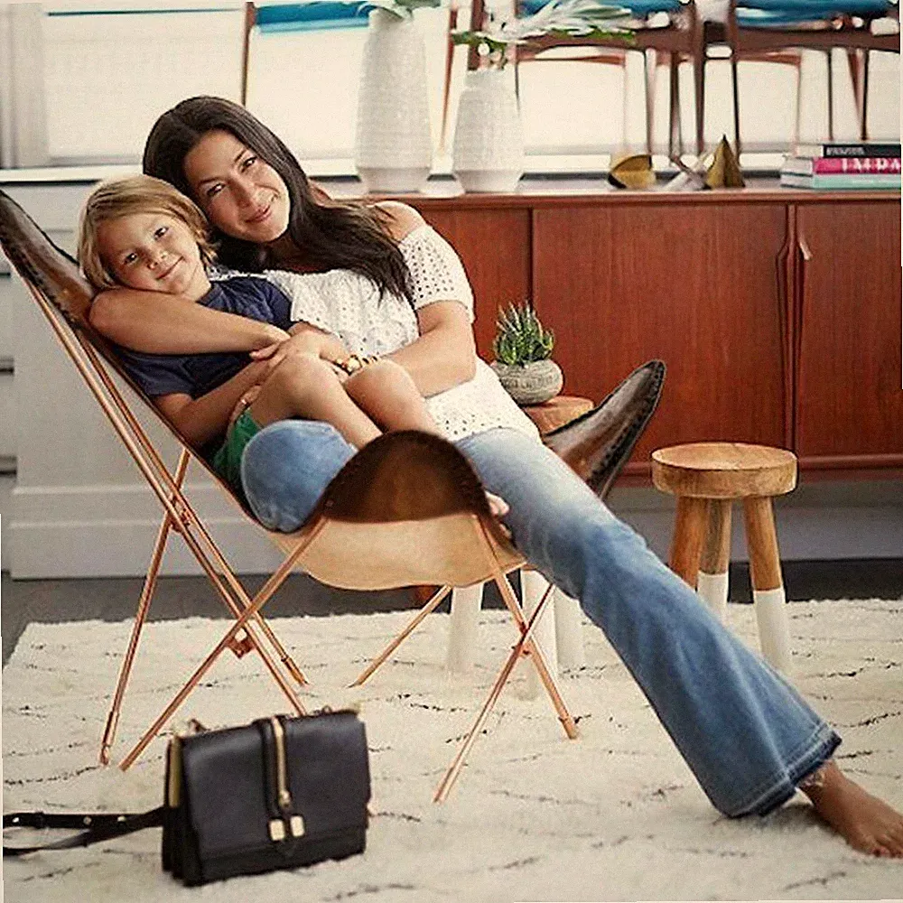 Authentic Genuine Leather Butterfly Chair Classic Folding Lounge Chair