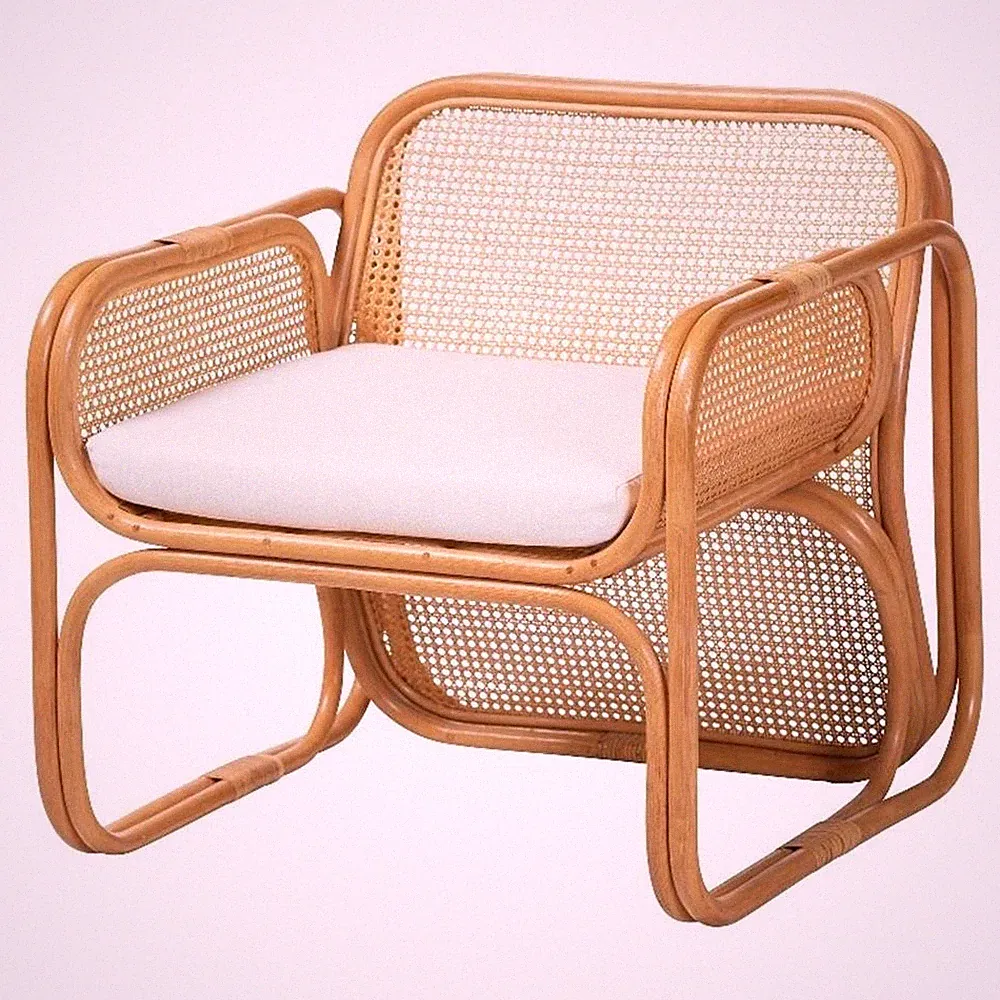 bali & pari Cambridge Natural Rattan Armchair - Handcrafted Lounge Chair