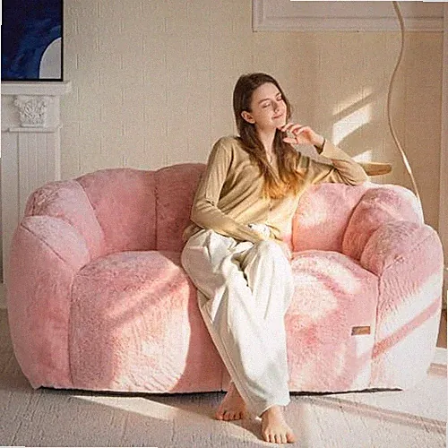 Bean Bag Chair for Adults Floral Shaped Bean Bag Sofa, Ultra Loveseat Pink