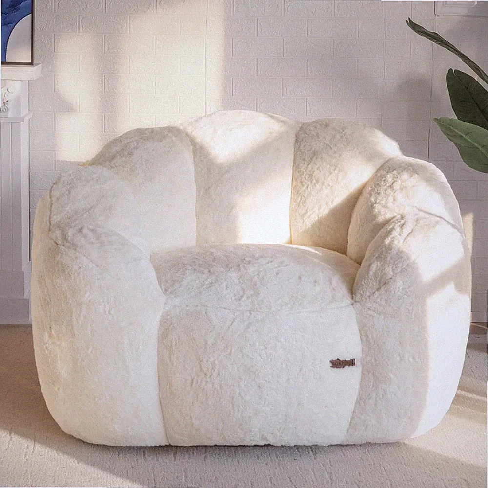 Bean Bag Chair for Adults, Floral Shaped Bean Bag Sofa, Ultra Soft Faux Fur F...