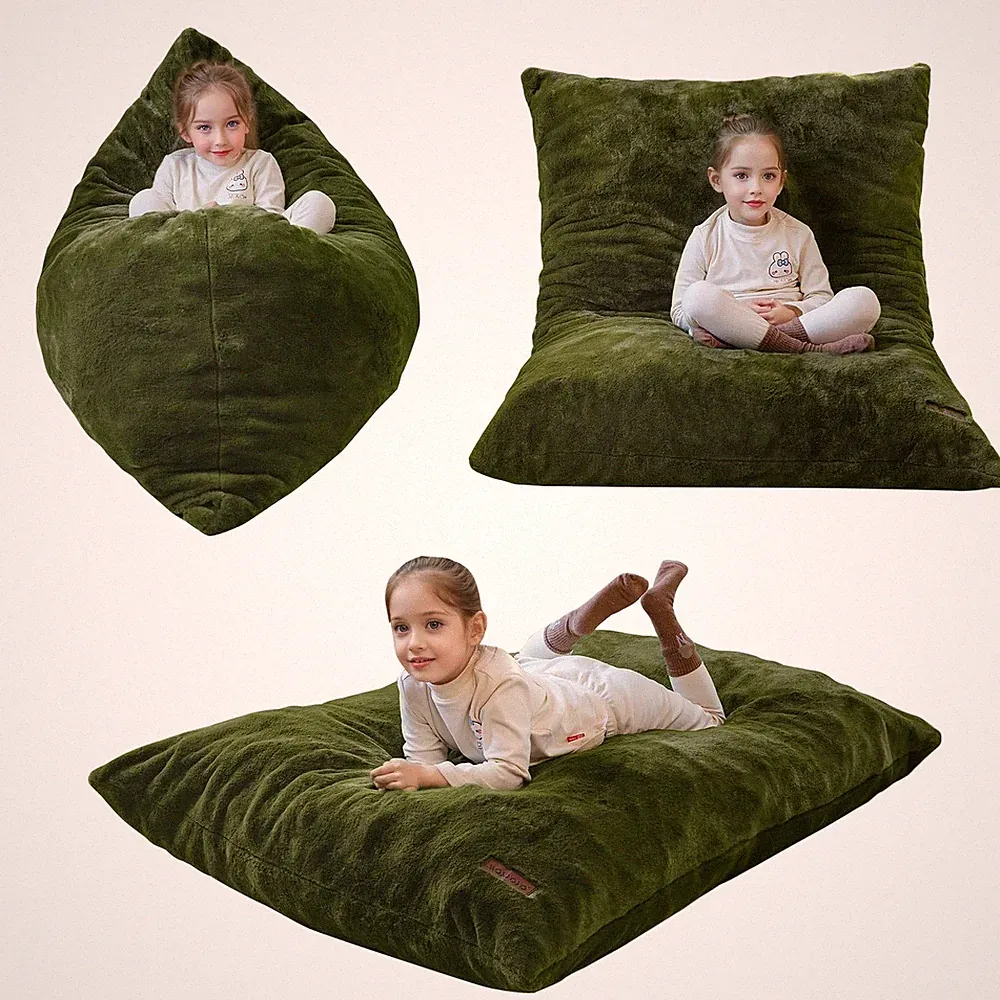 MAXYOYO 3 in 1 Kids Bean Bag Chair Bed, Child Floor Sofa for Gaming, Reading, Fa