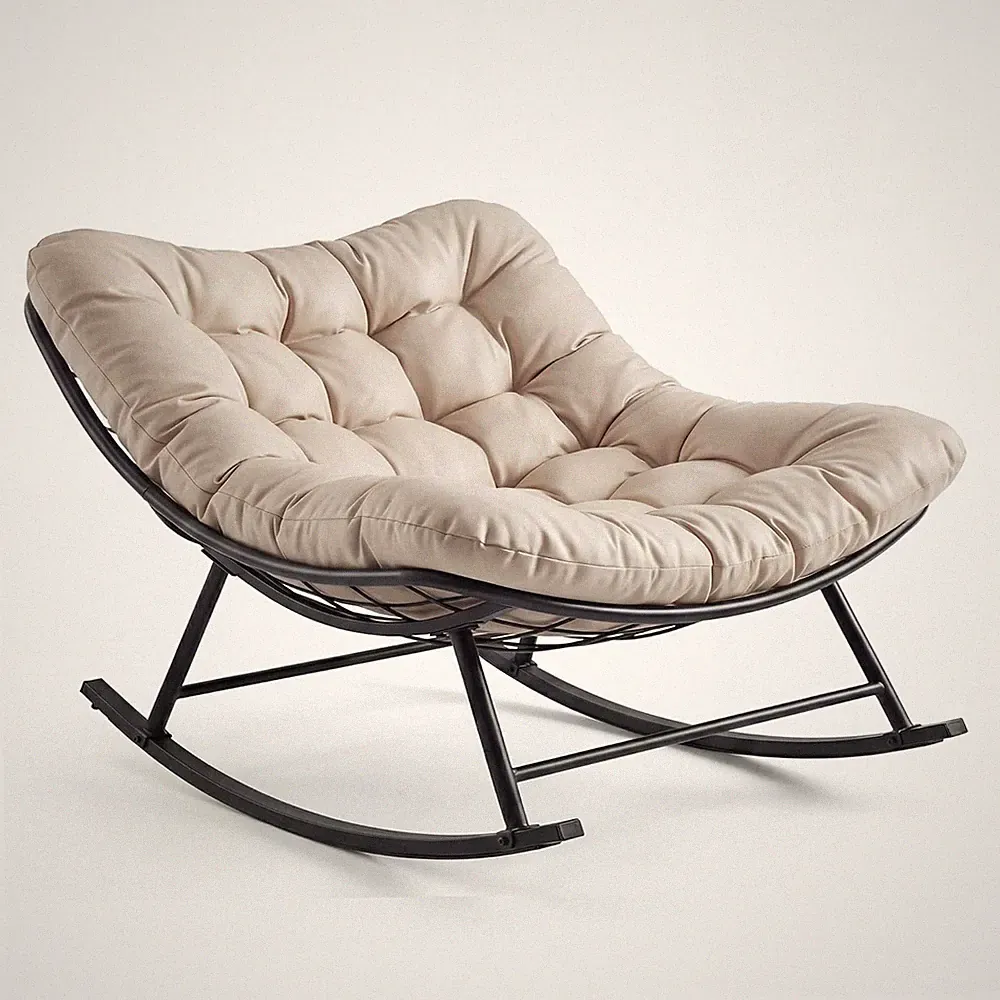 Rocking Chair Rocking Chair Removable Cushion Oversized For Balcony Living Room