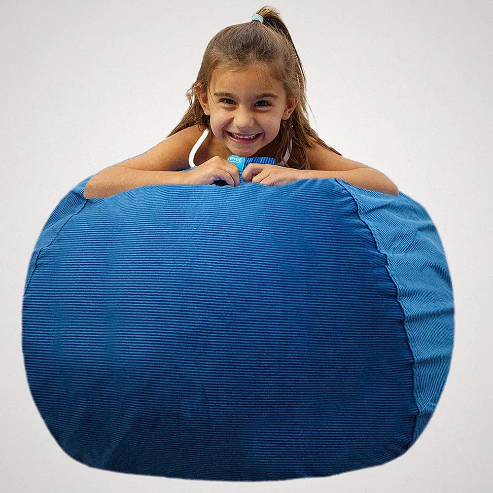 Stuffed Animal Storage Bean Bag Chair - Kids & Teens Bean Bag Chairs - Stuffe...