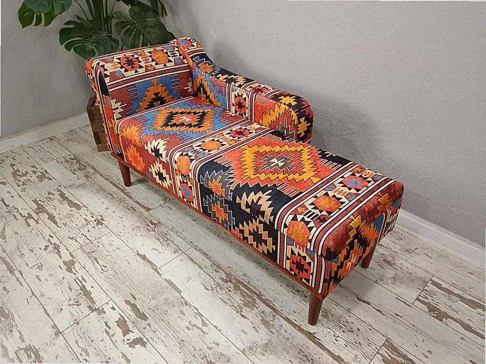 Upholstered chaise lounge, Living room sofa, Aztec chair, Lounging chair