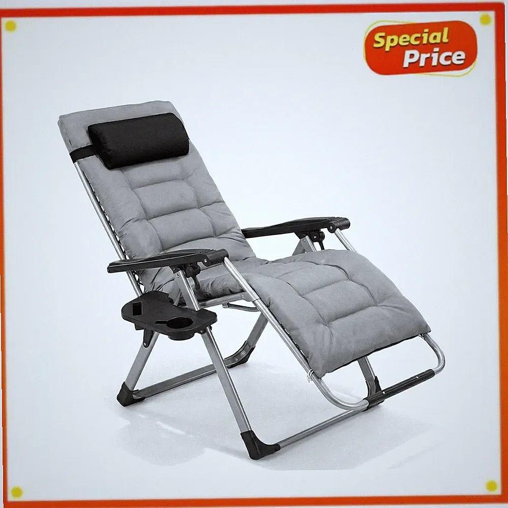 Zero Gravity Recliner Chair 440 lb Capacity Foldable Patio Lounge w Cup Holder